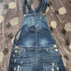 Celebrity pink jeans overall shorts